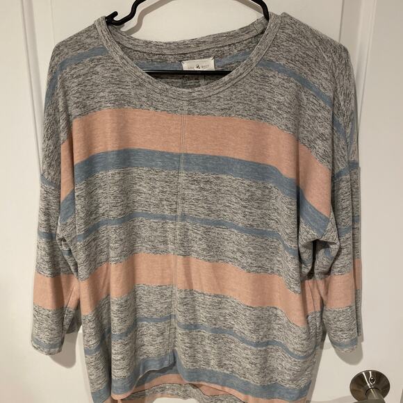 Lou & Grey striped sweater grey pink blue medium - Picture 4 of 6